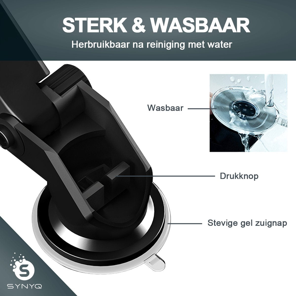 Synyq 2-in-1 Auto Telefoonhouder - Draadloos Snelladen - Universeel