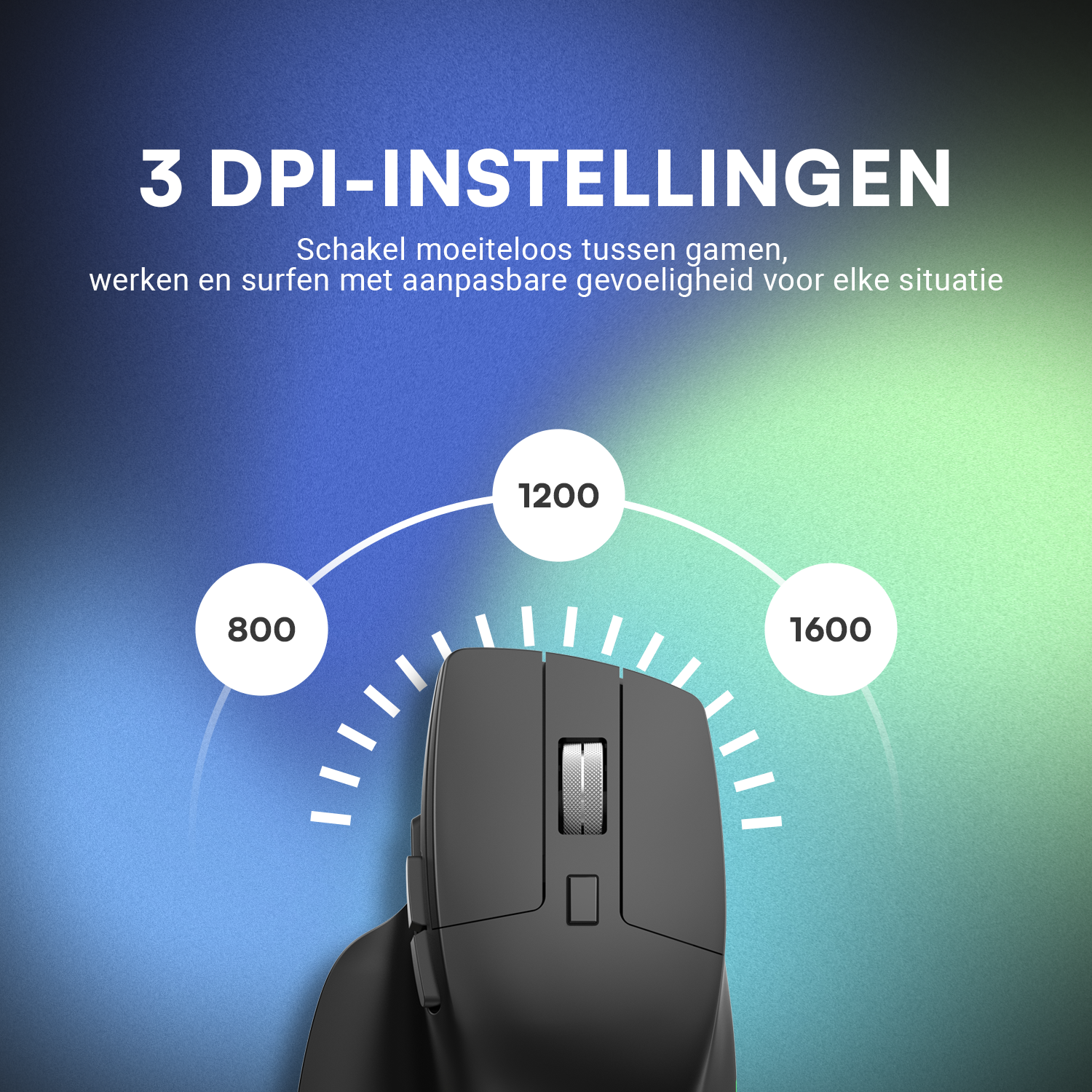 Synyq Draadloze Ergonomische Muis 3-in-1 - Oplaadbaar - Stil - 6 Knoppen