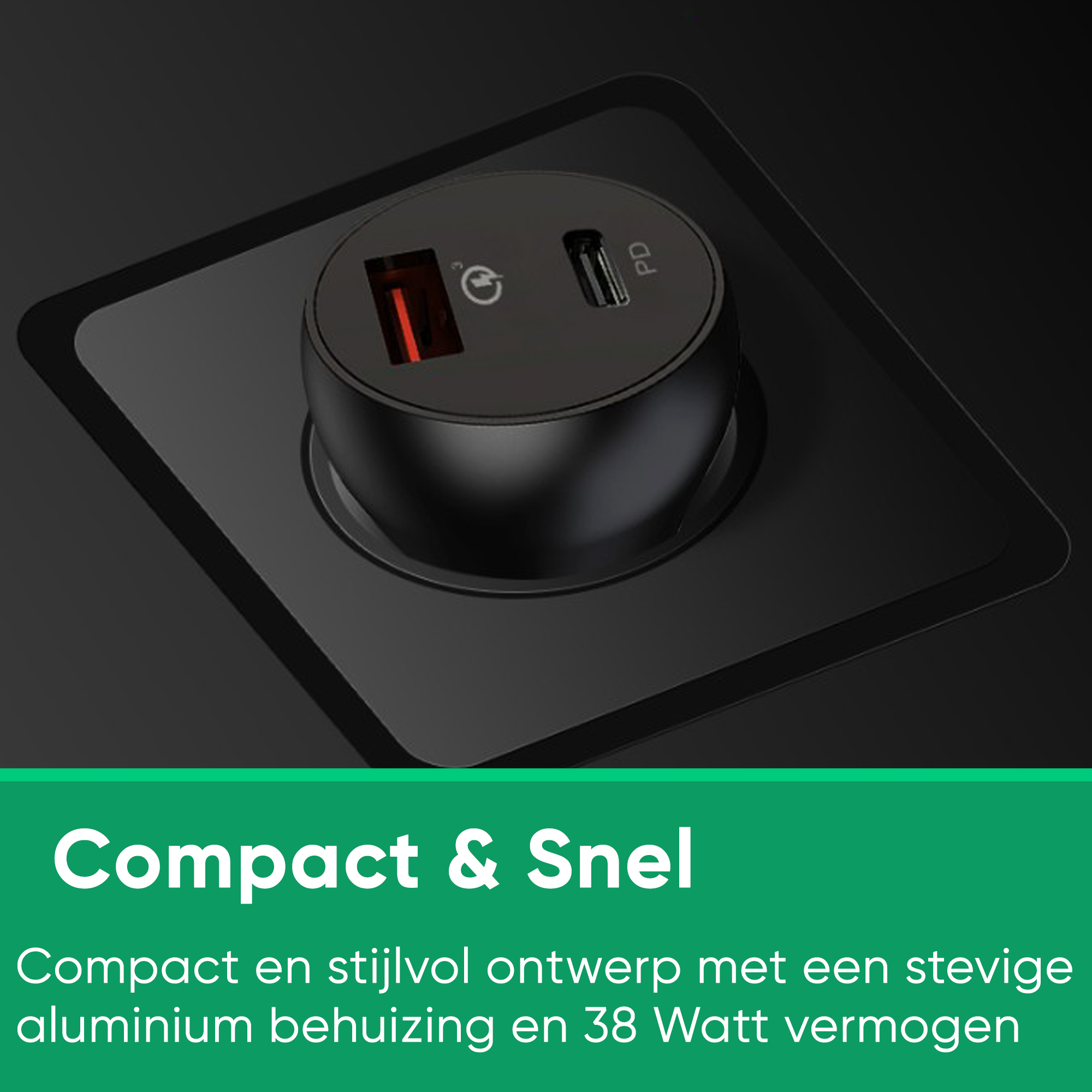 Synyq 38W Dual Auto Snellader - Incl. Lightning Kabel