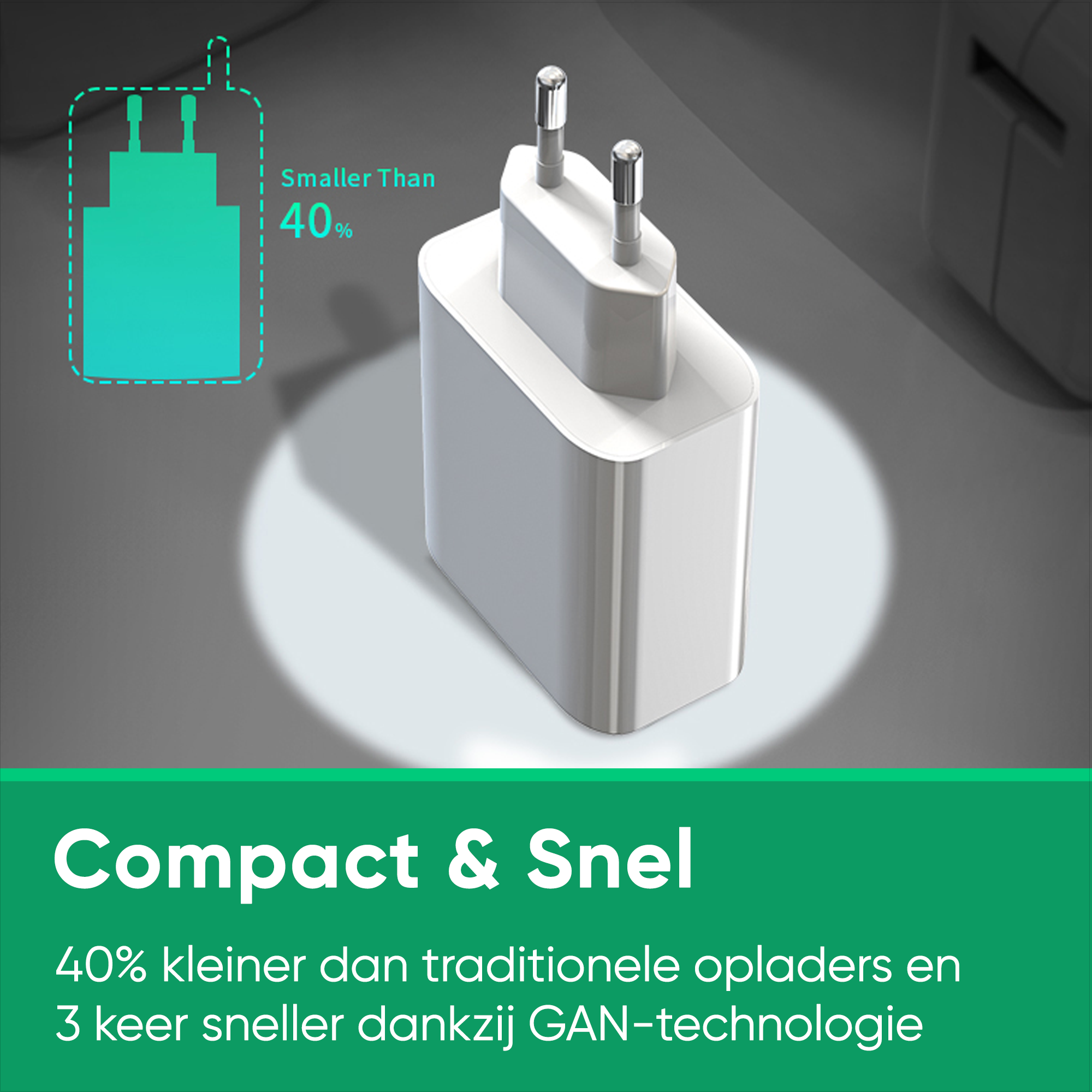 Chargeur rapide Synyq 30 W (3 ports) - Câble Lightning inclus