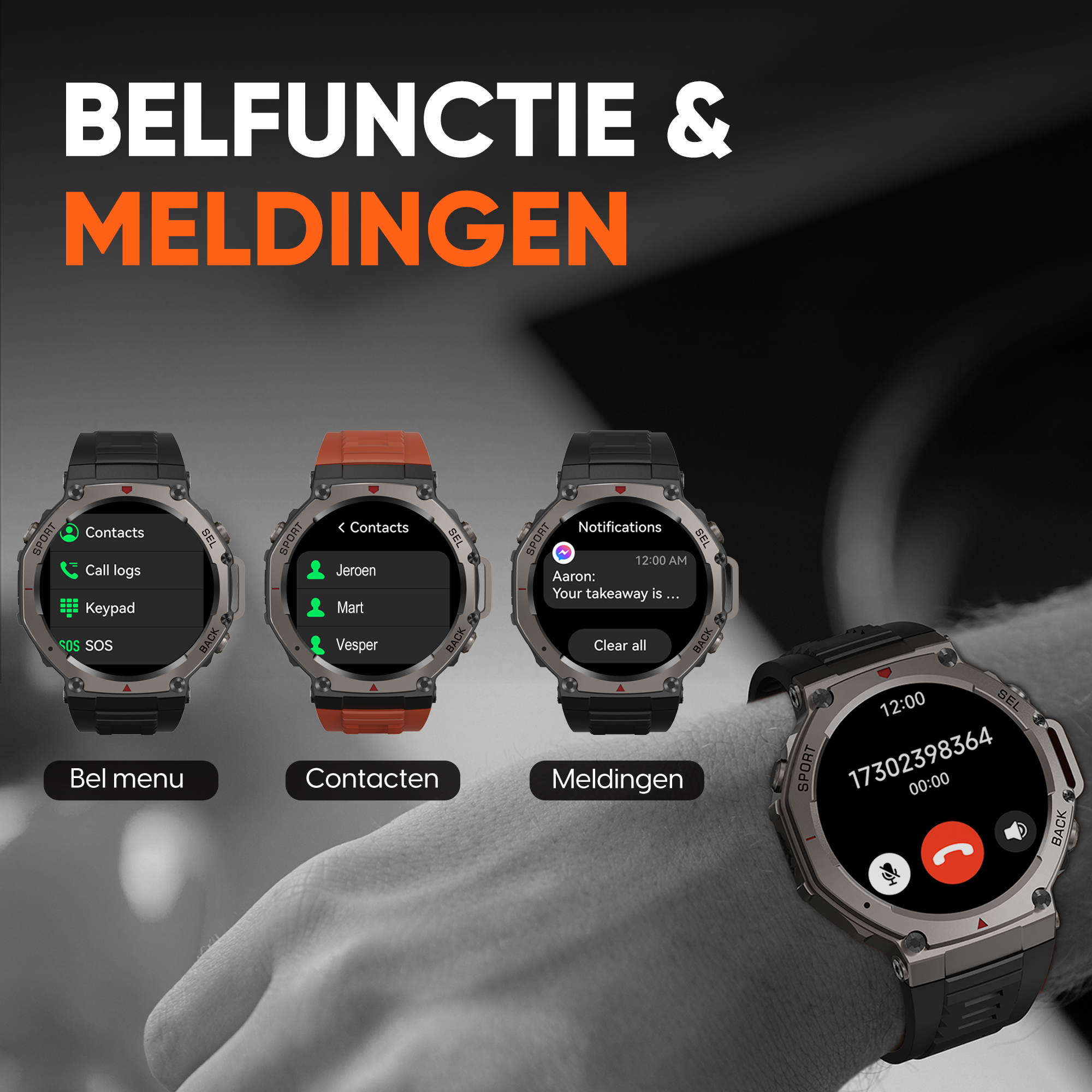 Synyq GPS ProX Smartwatch - Incl. 4 Bandjes