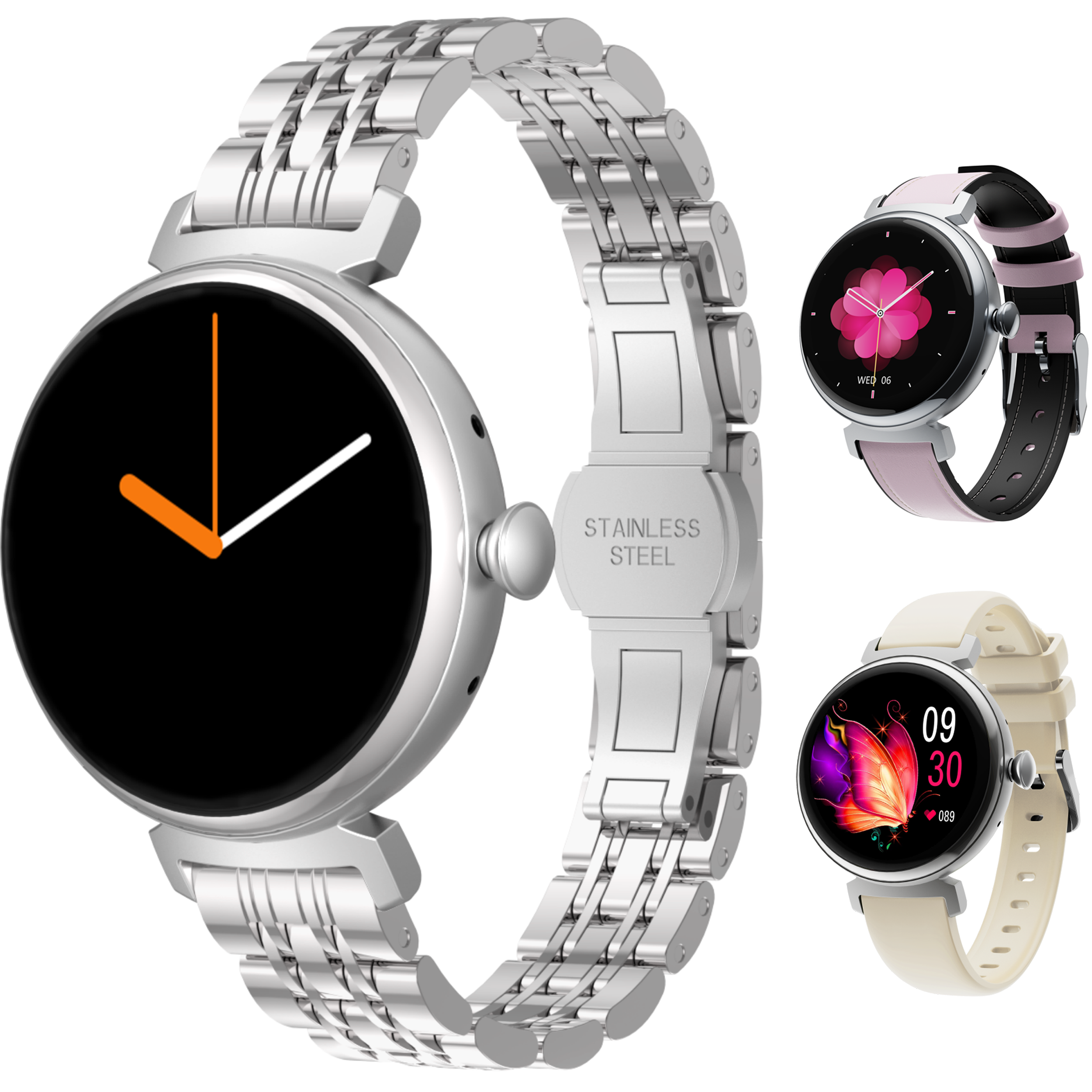 Synyq Elara AMOLED Smartwatch voor Dames - Incl. 3 Bandjes