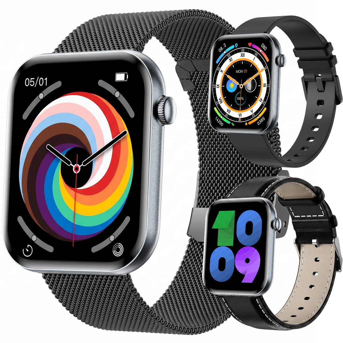 Synyq Health Pro Smartwatch - Ultradun - 3 Bandjes
