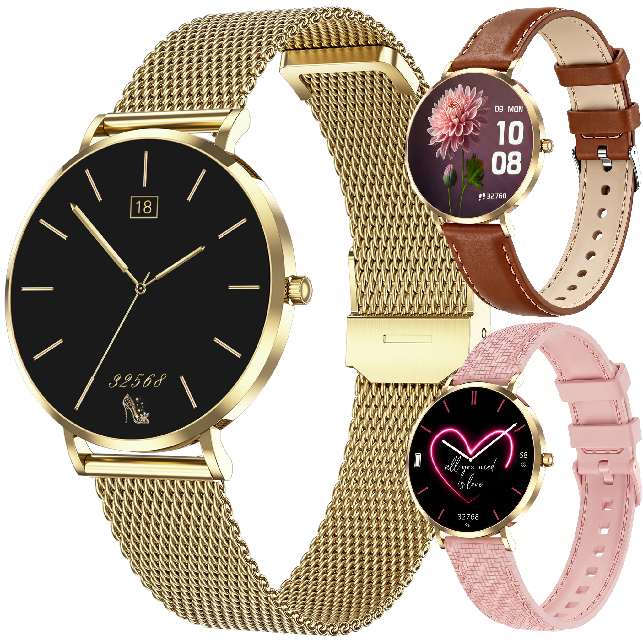 Synyq Liva Smartwatch Dames – 40mm – 3 Bandjes