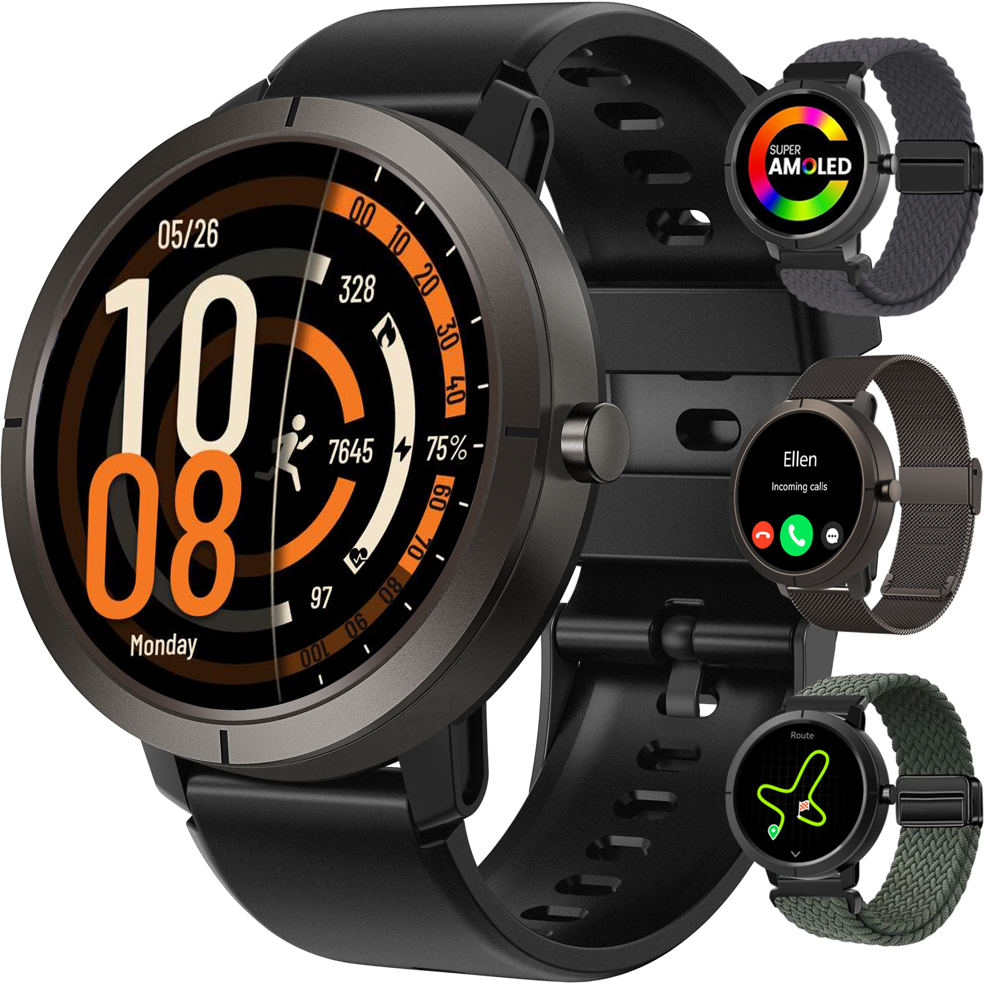 Synyq Evo Pro GPS Smartwatch - Incl. 4 Bandjes
