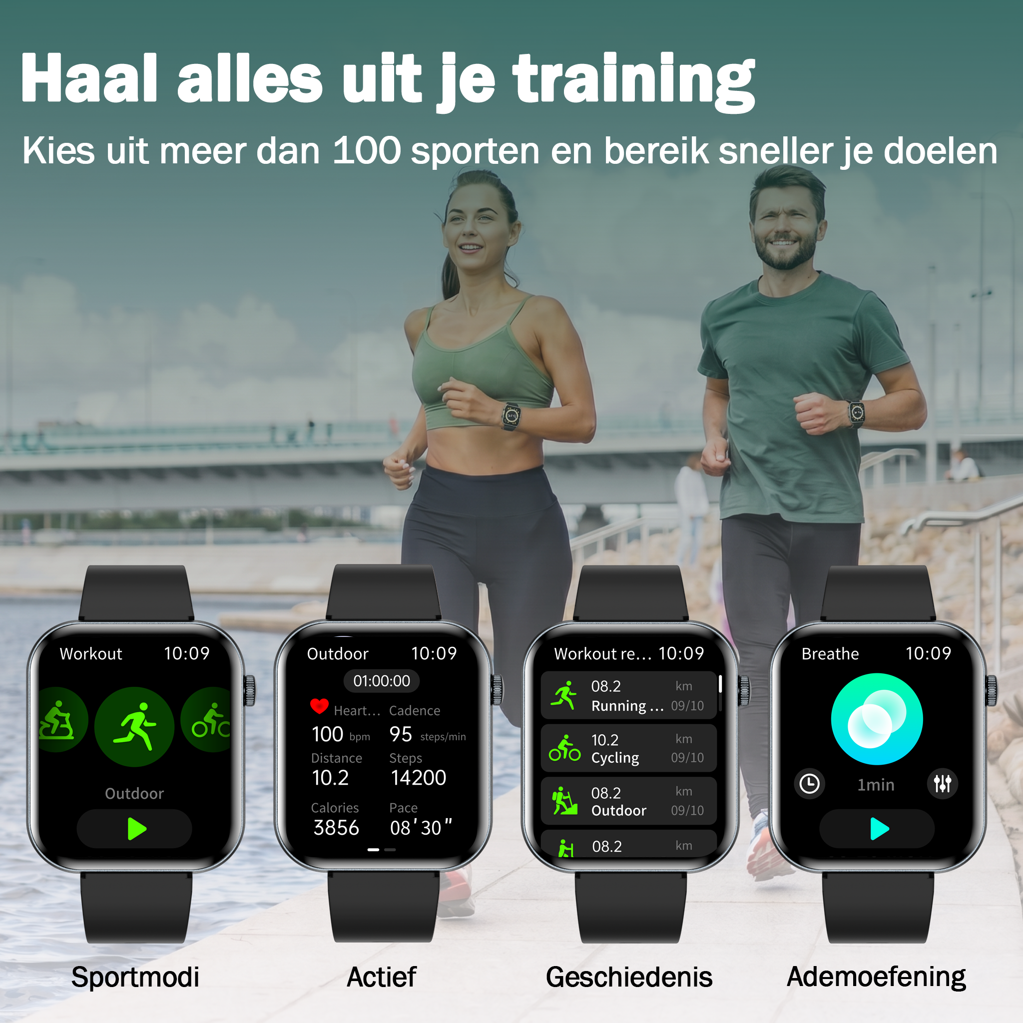 Synyq Health Pro Smartwatch - Ultradun - 3 Bandjes