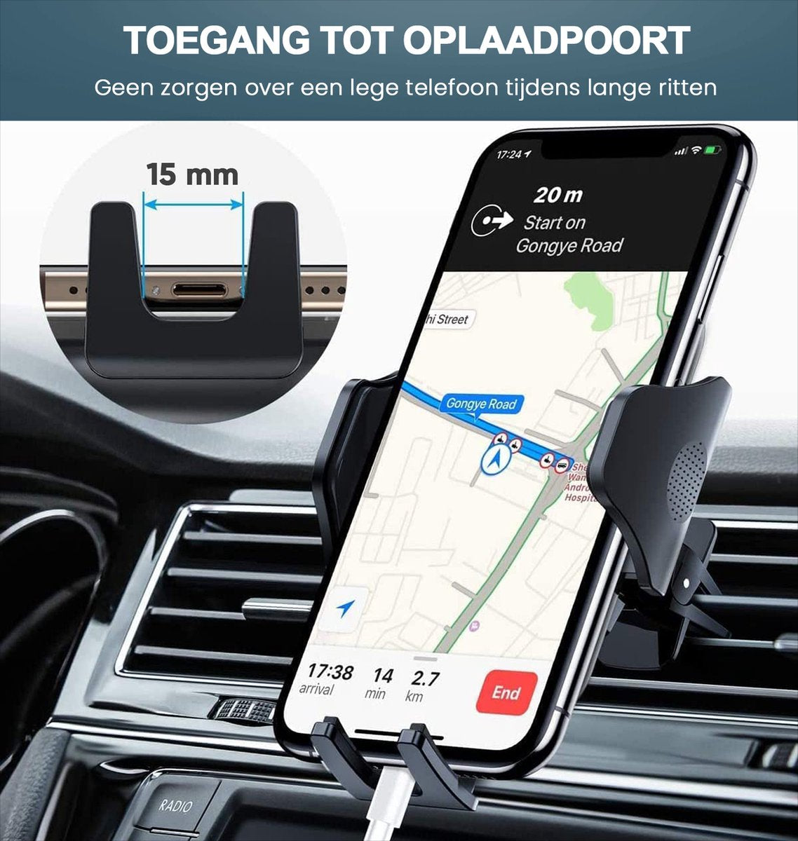 Synyq Universele Auto Telefoonhouder - Sterke Zuignap