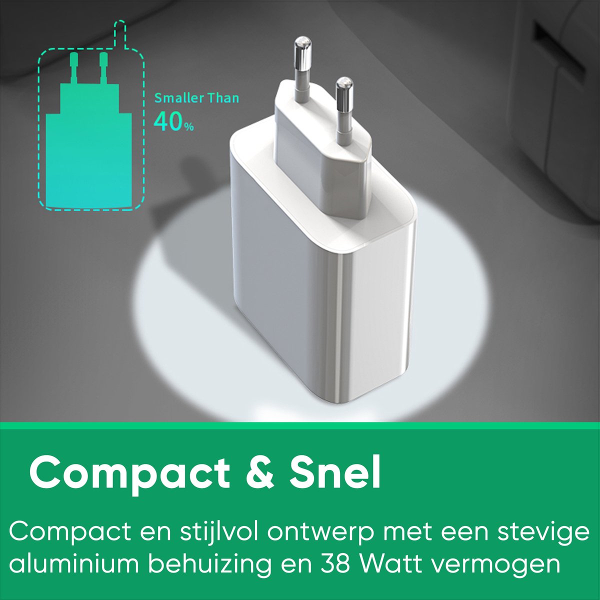 Synyq 30W Multi-Poort Snellader - 1x USB-C & 2x USB-A - Universeel
