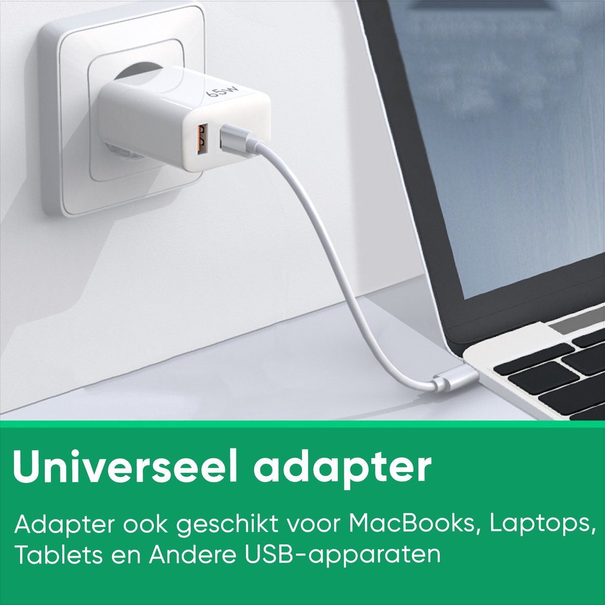 Synyq 65W Snellader Set - Incl. 100W USB-C Kabel - Universeel