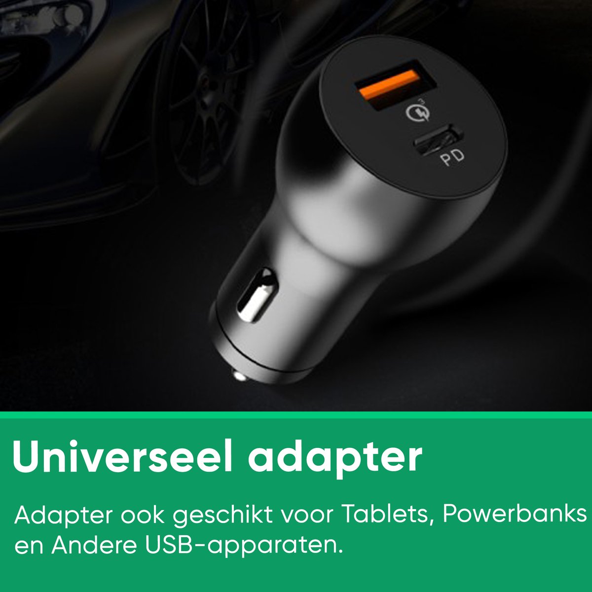 Synyq 38W Auto Snellader - Autolader + USB-C Kabel