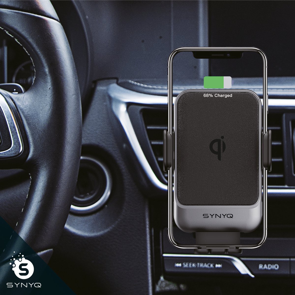 Synyq 2-in-1 Auto Telefoonhouder - Draadloos Snelladen - Universeel