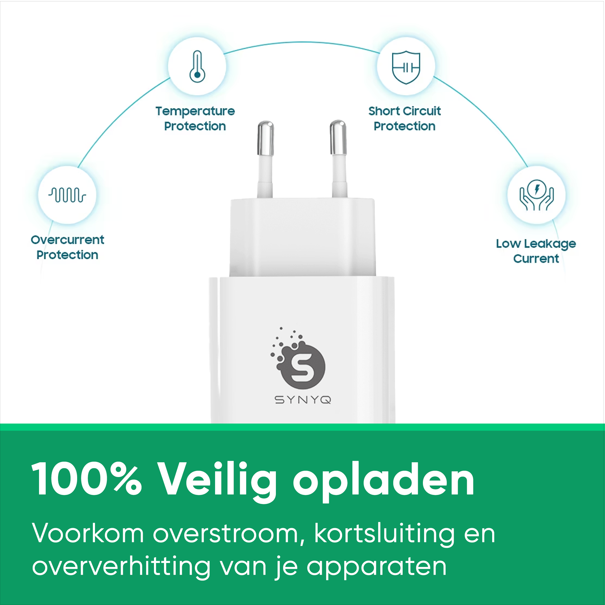 Synyq 30W Snellader - 3 Poorten (2x USB-C / 1x USB-A) - Universeel