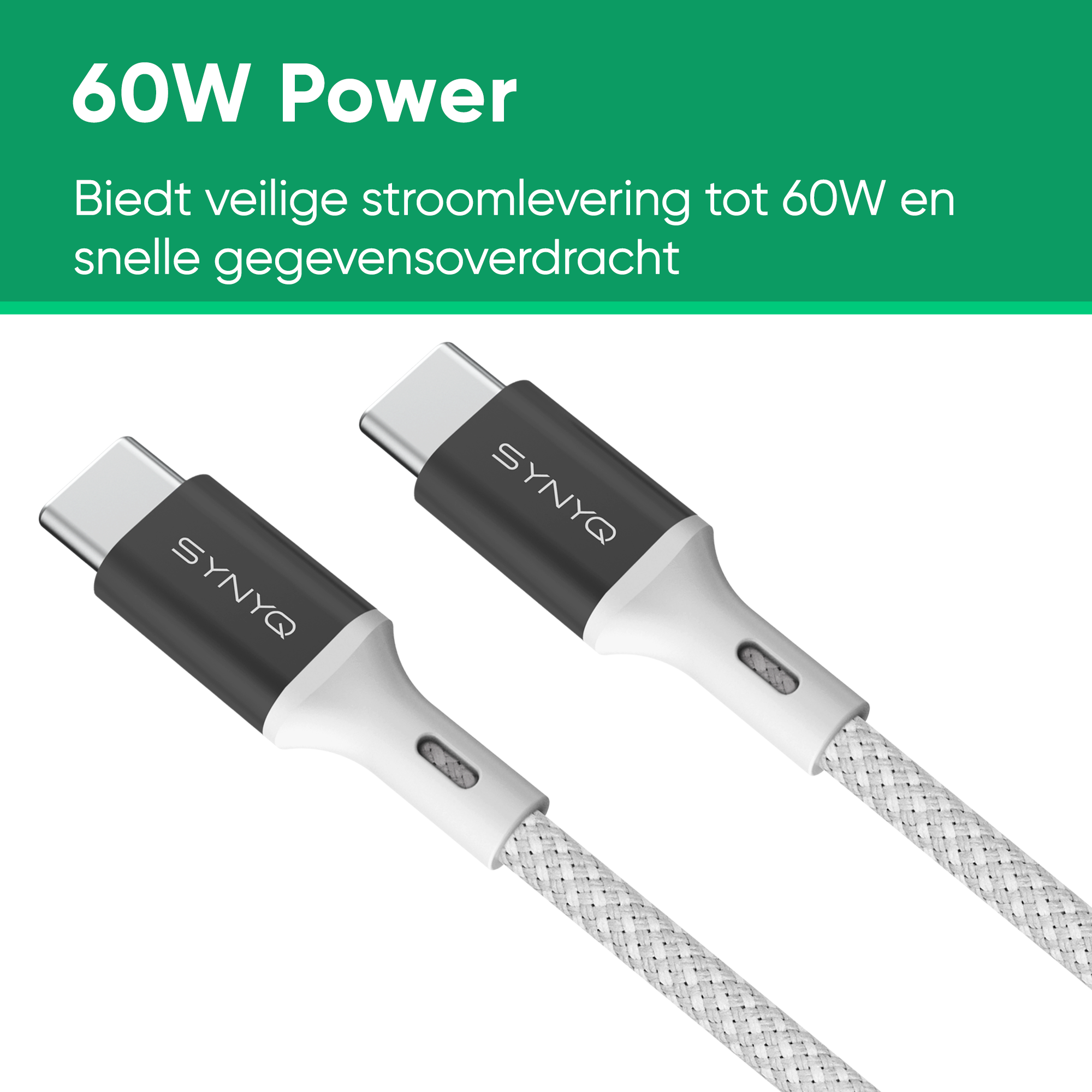 Synyq 30W USB-C Snellader Set - Incl. USB-C Kabel - Universeel