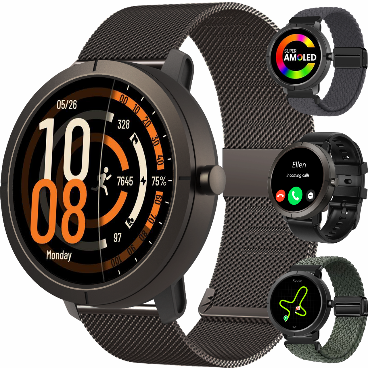 Synyq Evo Pro GPS Smartwatch - Incl. 4 Bandjes