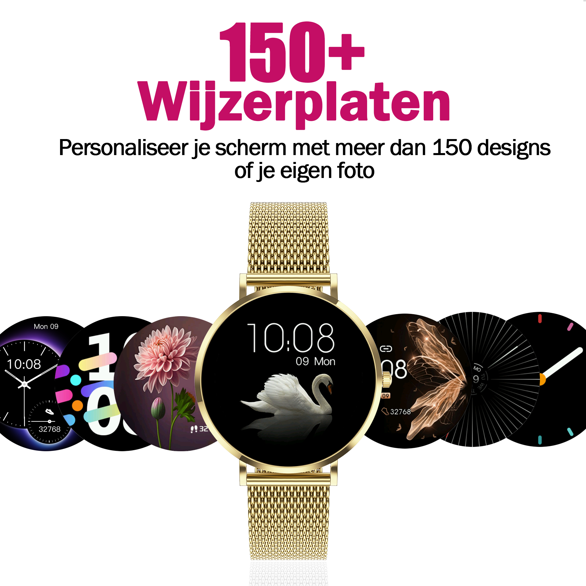 Synyq Liva Smartwatch Dames – 40mm – 3 Bandjes