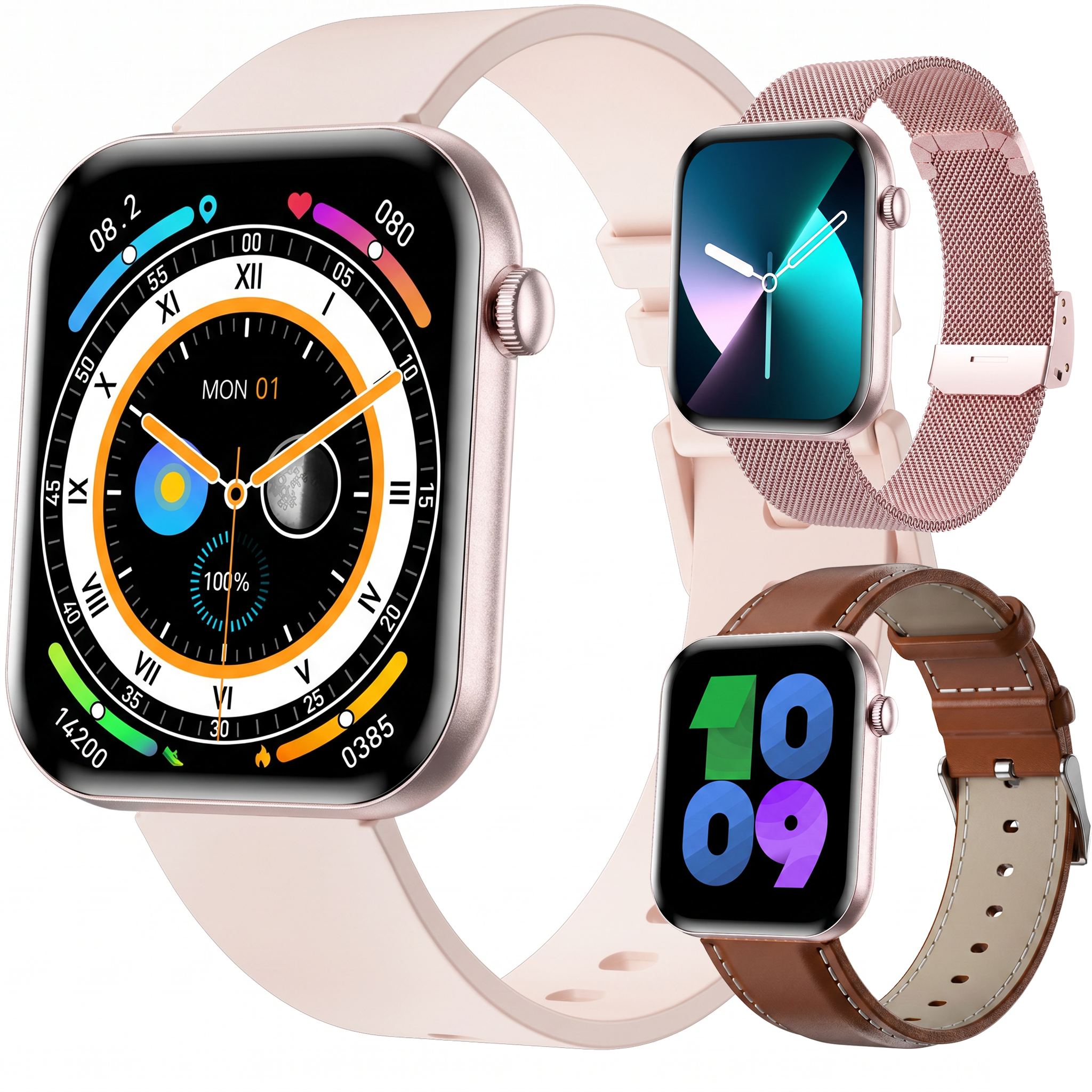 Synyq Health Pro Smartwatch - Ultradun - 3 Bandjes