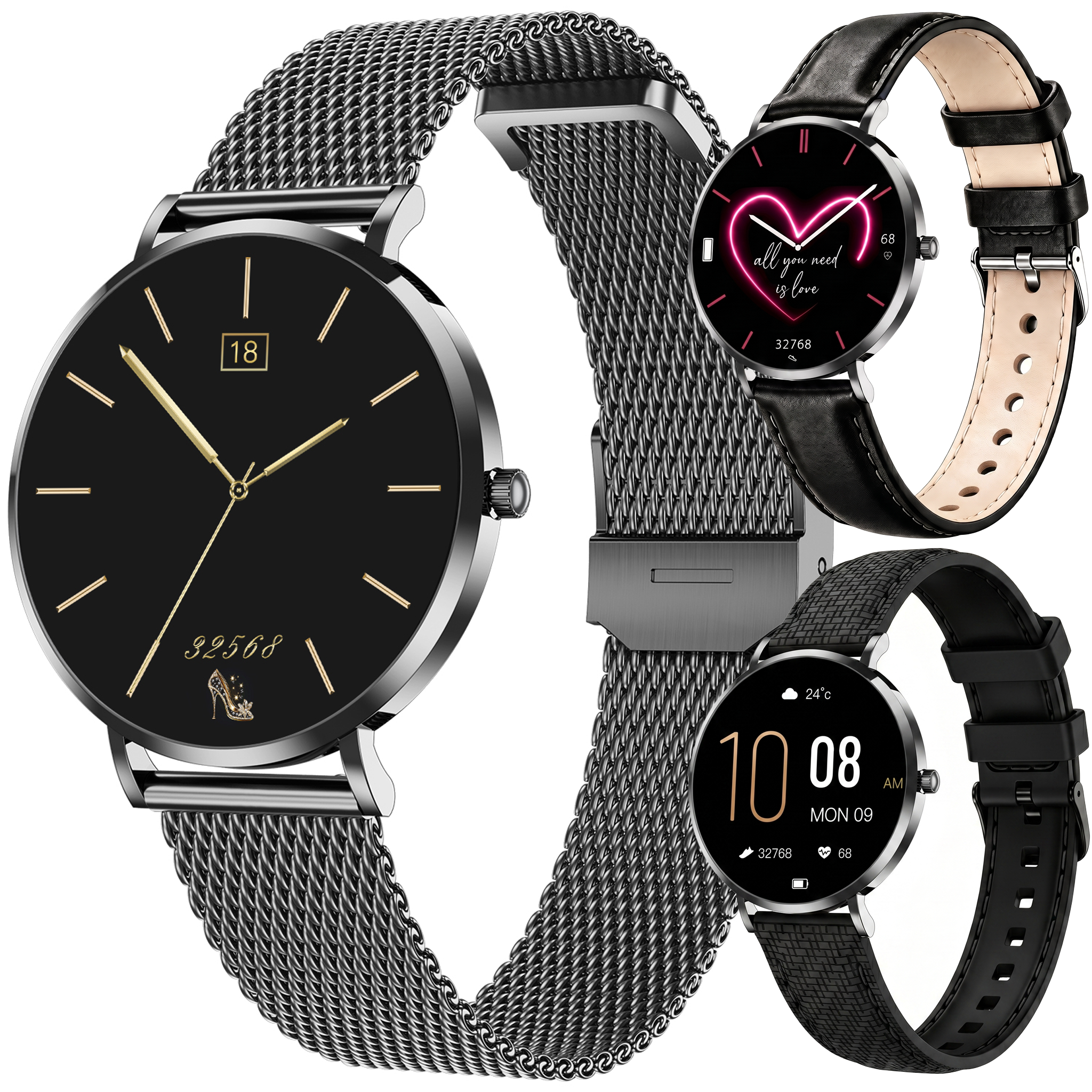 Synyq Liva Smartwatch Dames – 40mm – 3 Bandjes