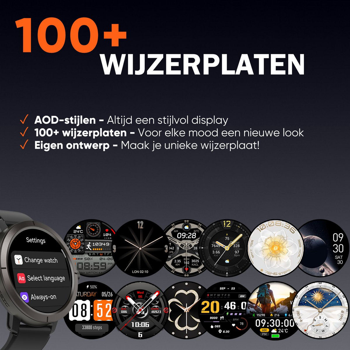 Synyq Evo Pro GPS Smartwatch - Incl. 4 Bandjes