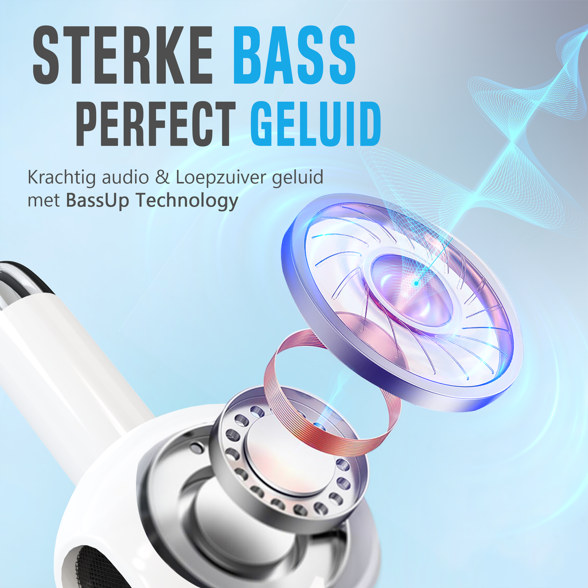 Synyq ProX Draadloze Oordopjes - Wit - Premium Sound - 30 Uur Batterij - IPX5